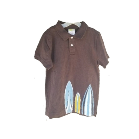 Crazy 8 Brown Surf Beach Polo Tee Shirt - Picture 3 of 3